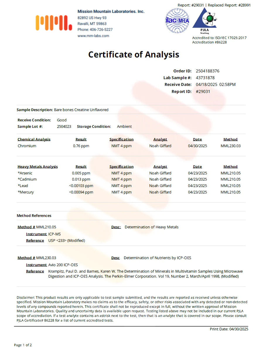 Creatine Monohydrate - Unflavored, 100 Servings